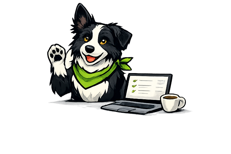ScoutCollie greeting a client
